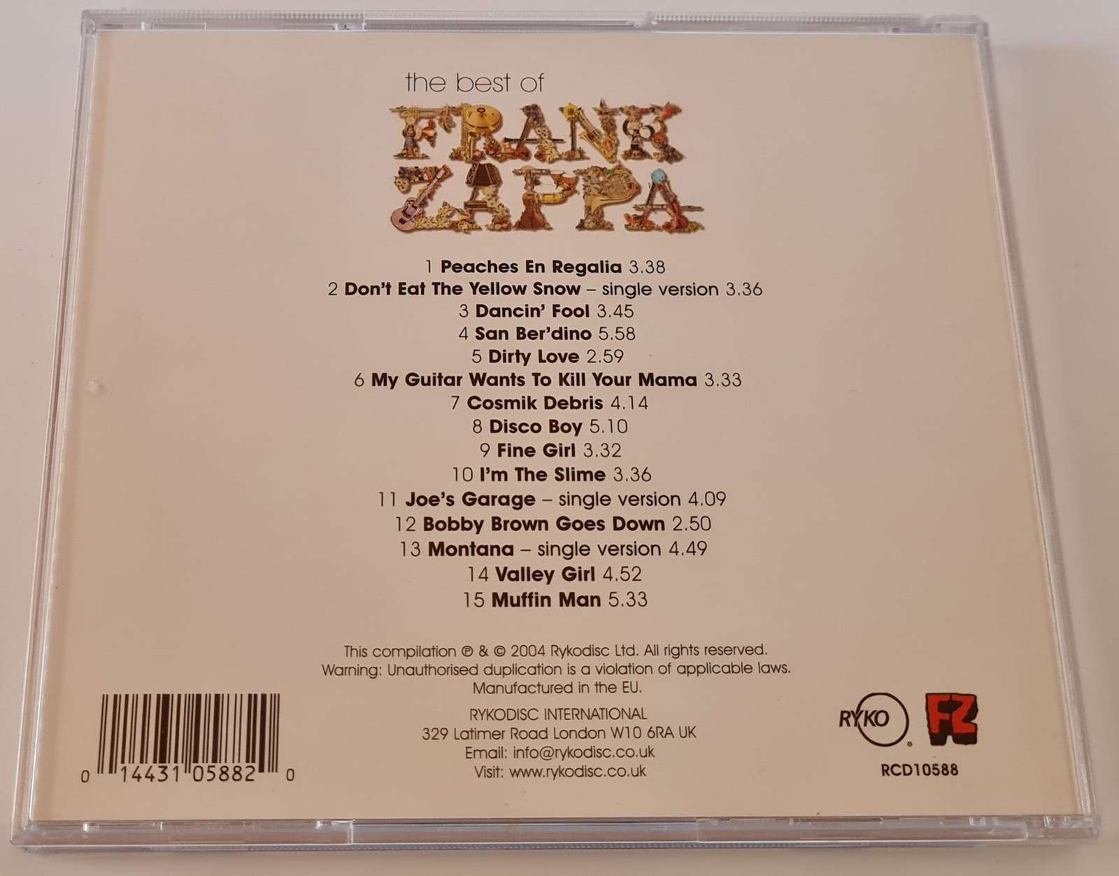 Frank Zappa - The Best of Frank Zappa CD