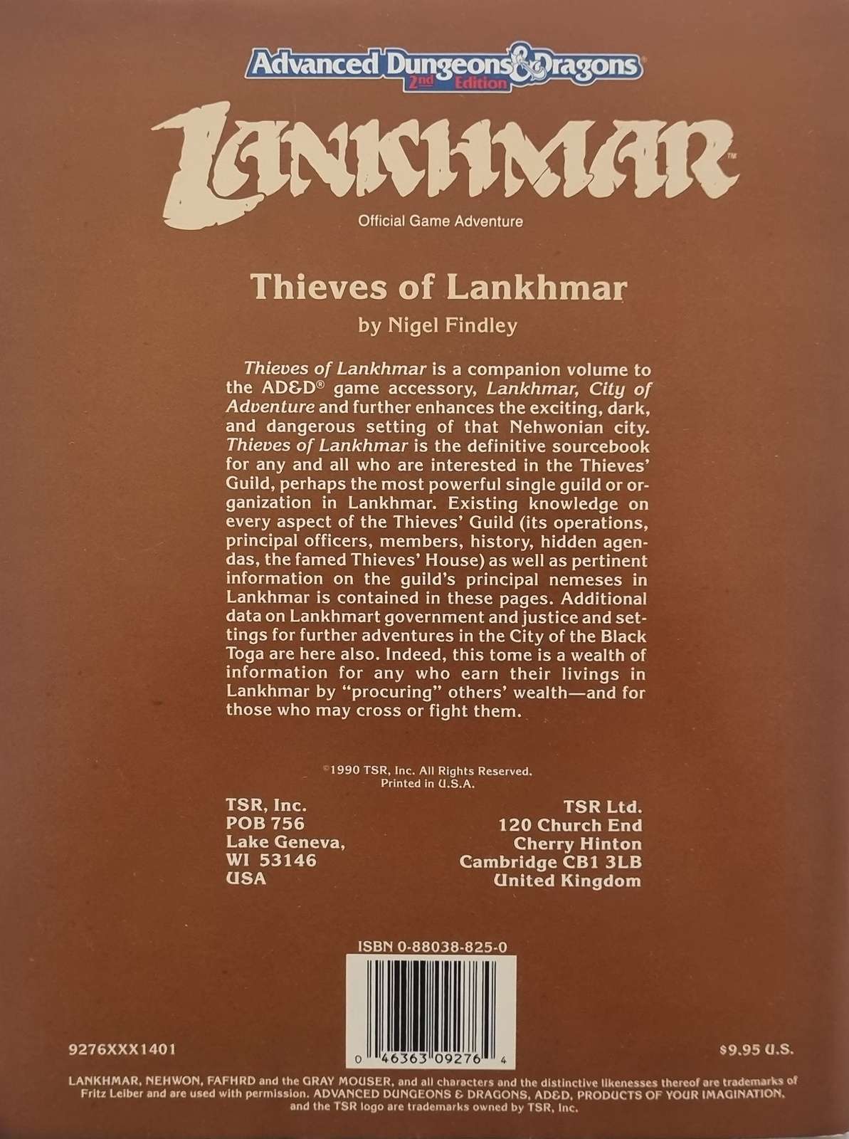 Advanced Dungeons & Dragons - Lankhmar: Thieves of Lankhmar