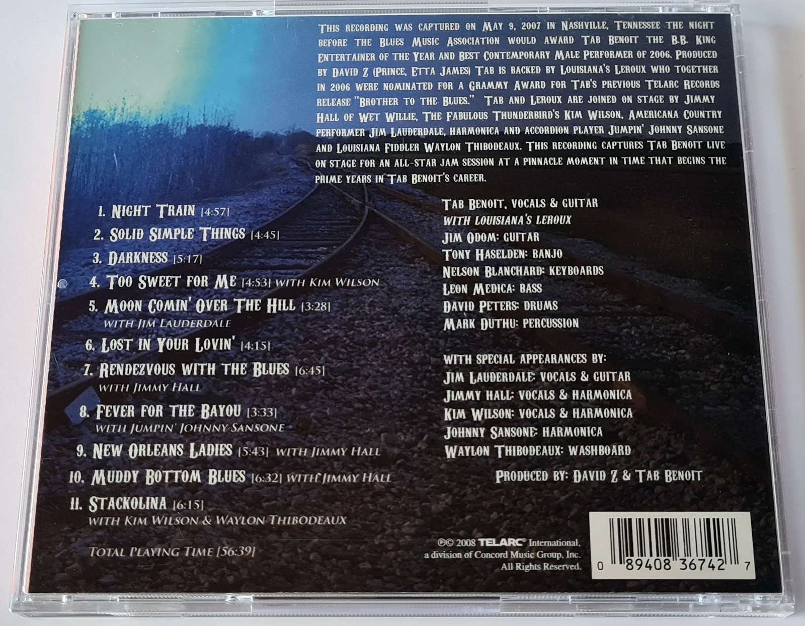 Tab Benoit with Louisiana's Leroux - Night Train to Nashville CD