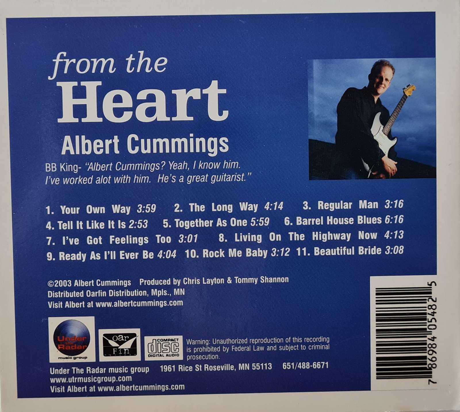 Albert Cummings - From the Heart CD