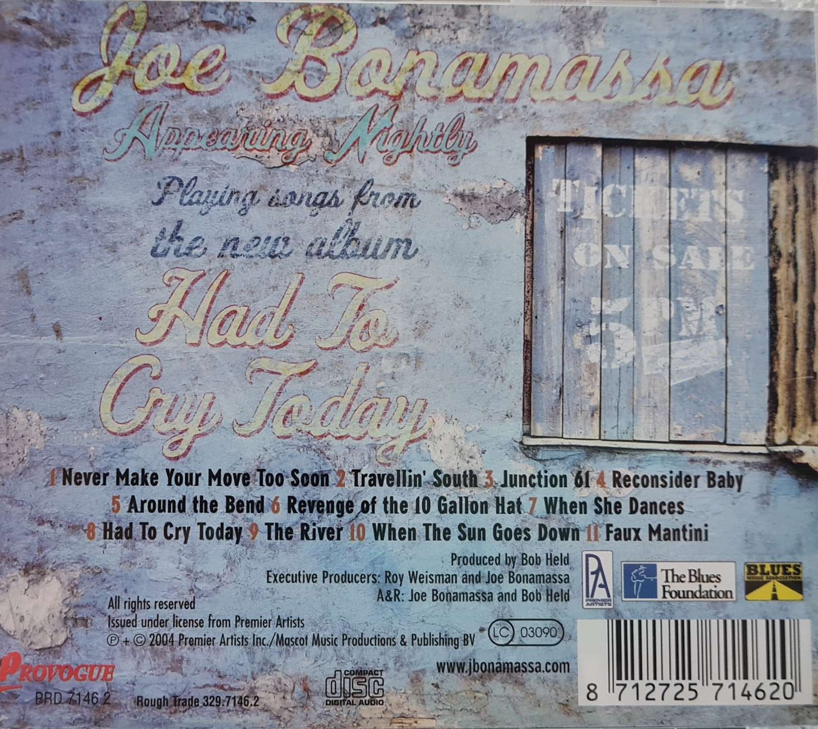 Joe Bonamassa - Had to Cry Today CD