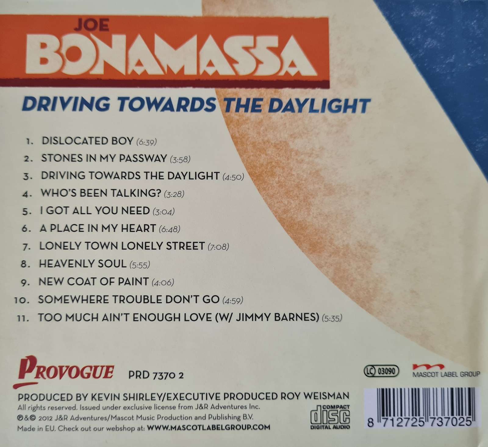 Joe Bonamassa - Driving Towards the Daylight CD