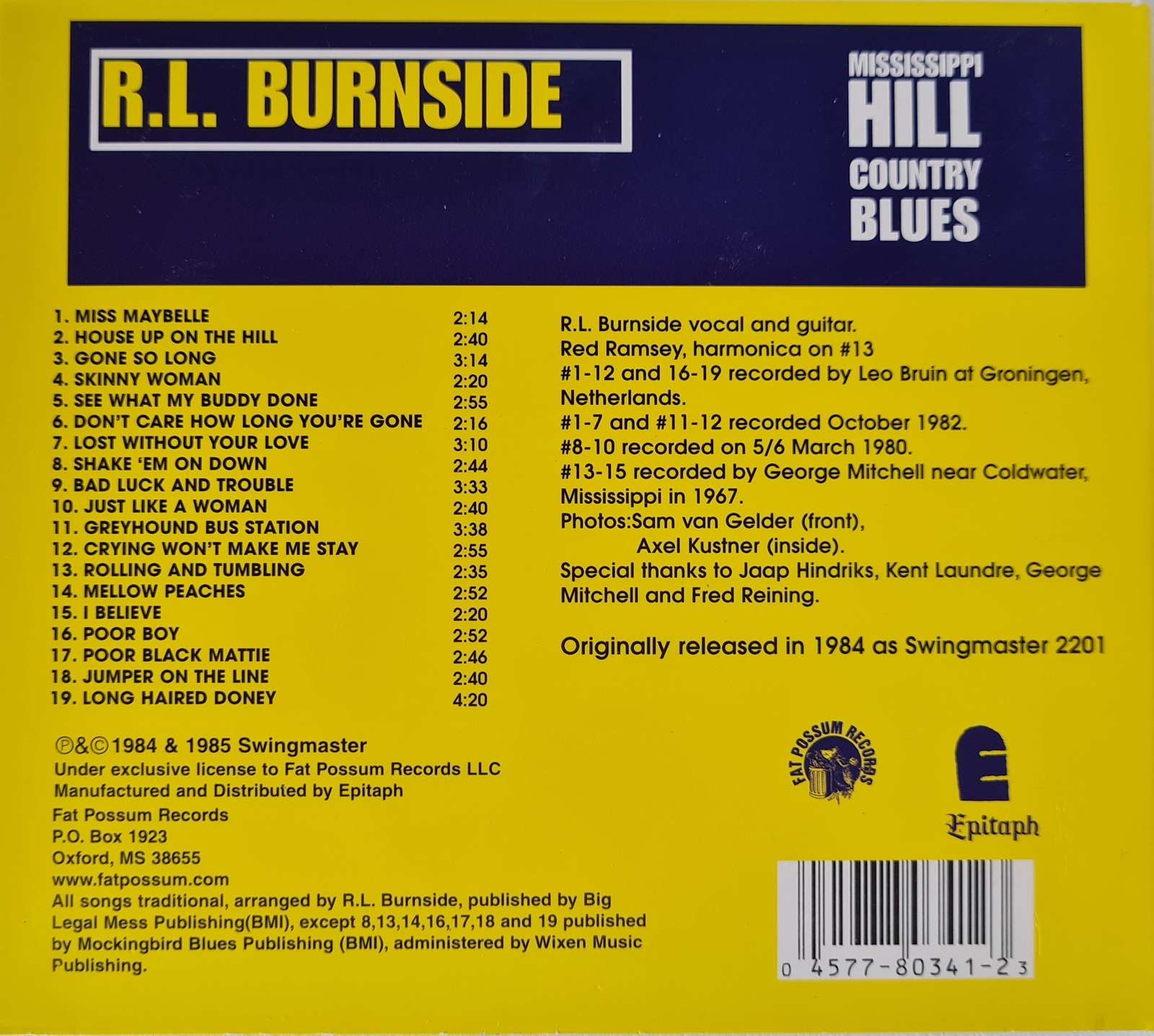 R. L. Burnside - Mississippi Hill Country Blues CD