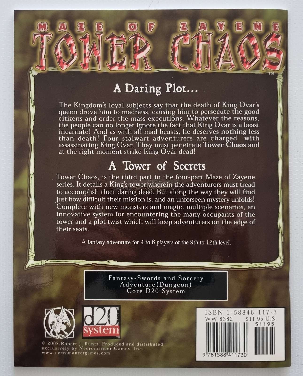 Sword & Sorcery: Maze of Zayene Tower Chaos D20 System