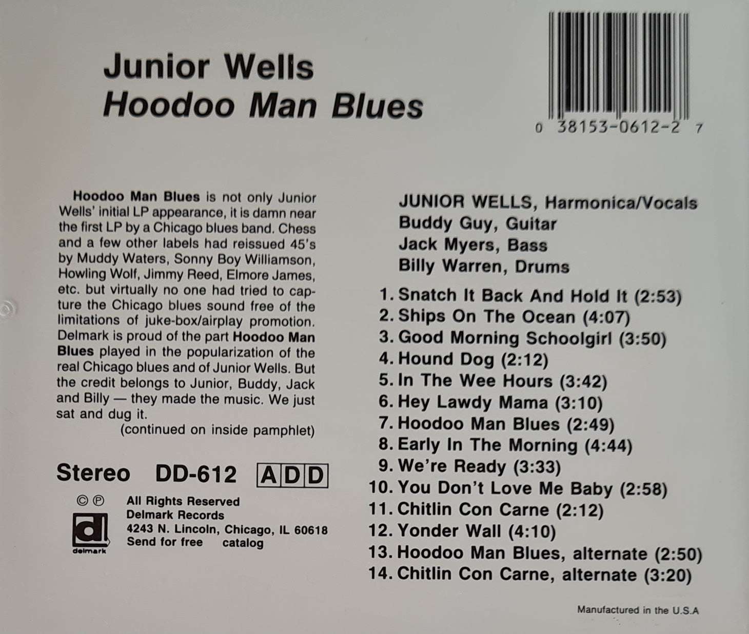 Junior Wells' Chicago Blues Band - Hoodoo Man Blue CD