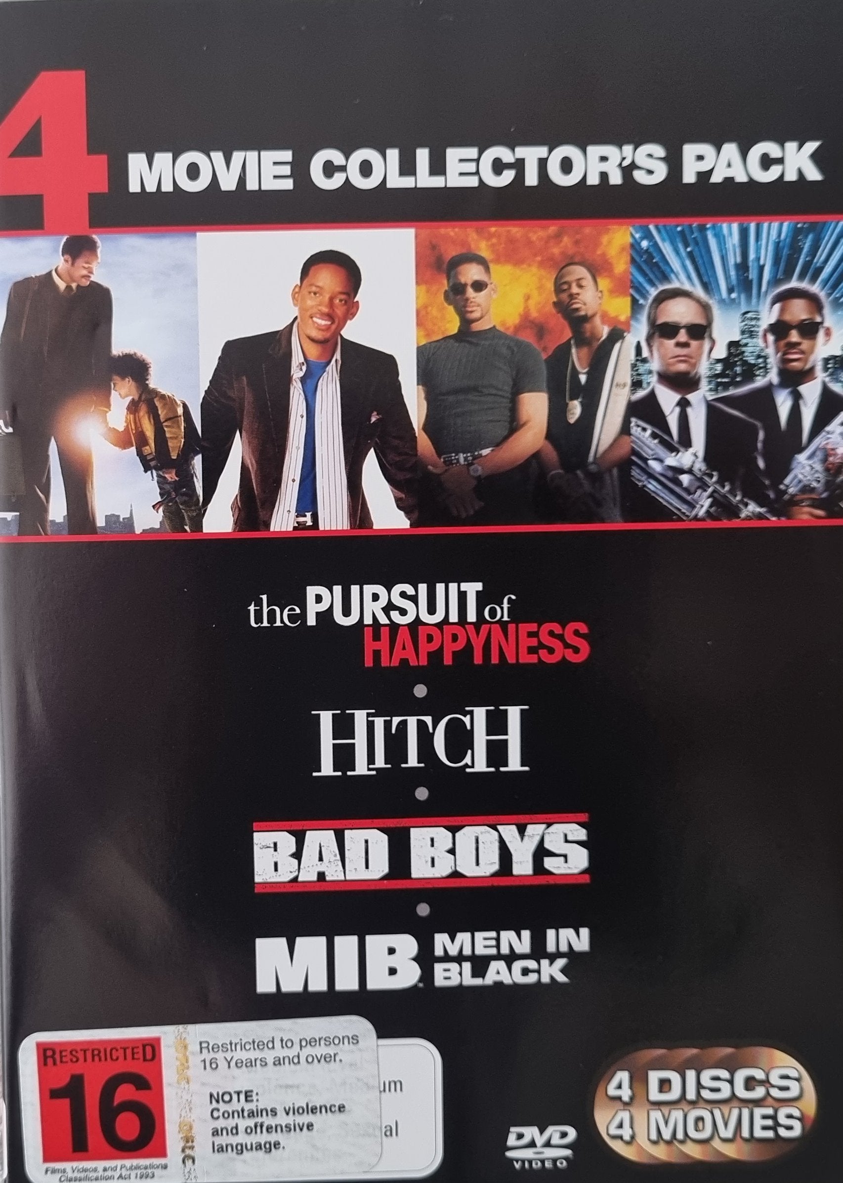 The Pursuit of Happyness / Hitch / Bad Boys / Men in Black (DVD)