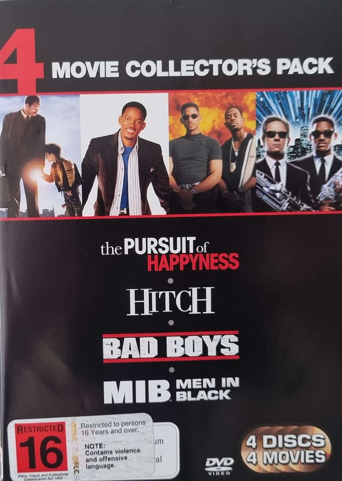 The Pursuit of Happyness / Hitch / Bad Boys / Men in Black DVD