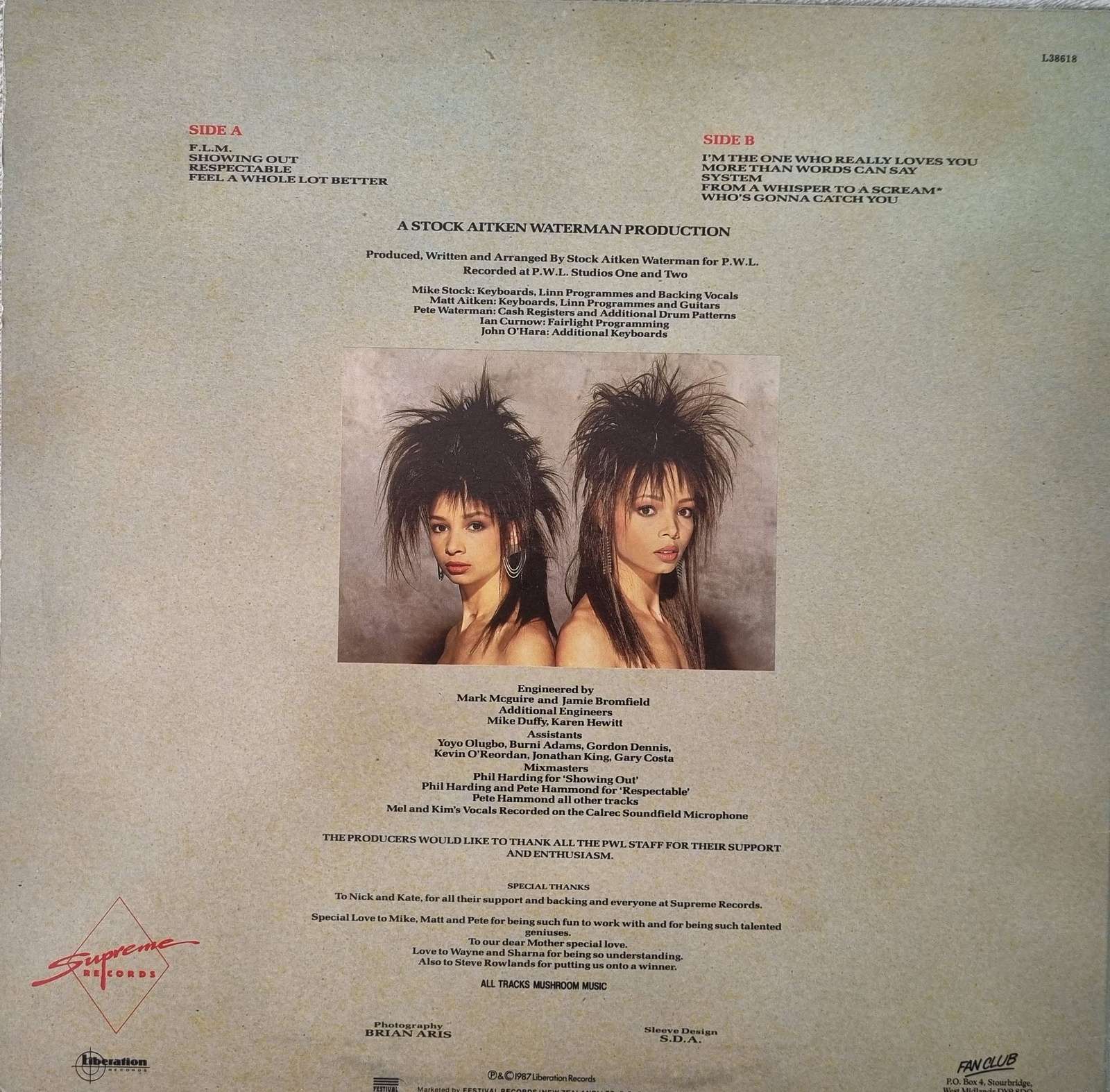 Mel & Kim - F.L.M. LP