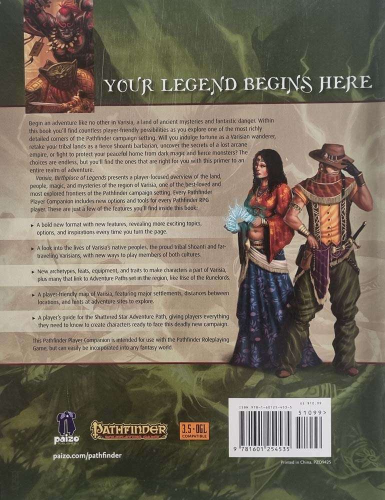 Pathfinder Player Companion - Varisia Birthplace of Legends