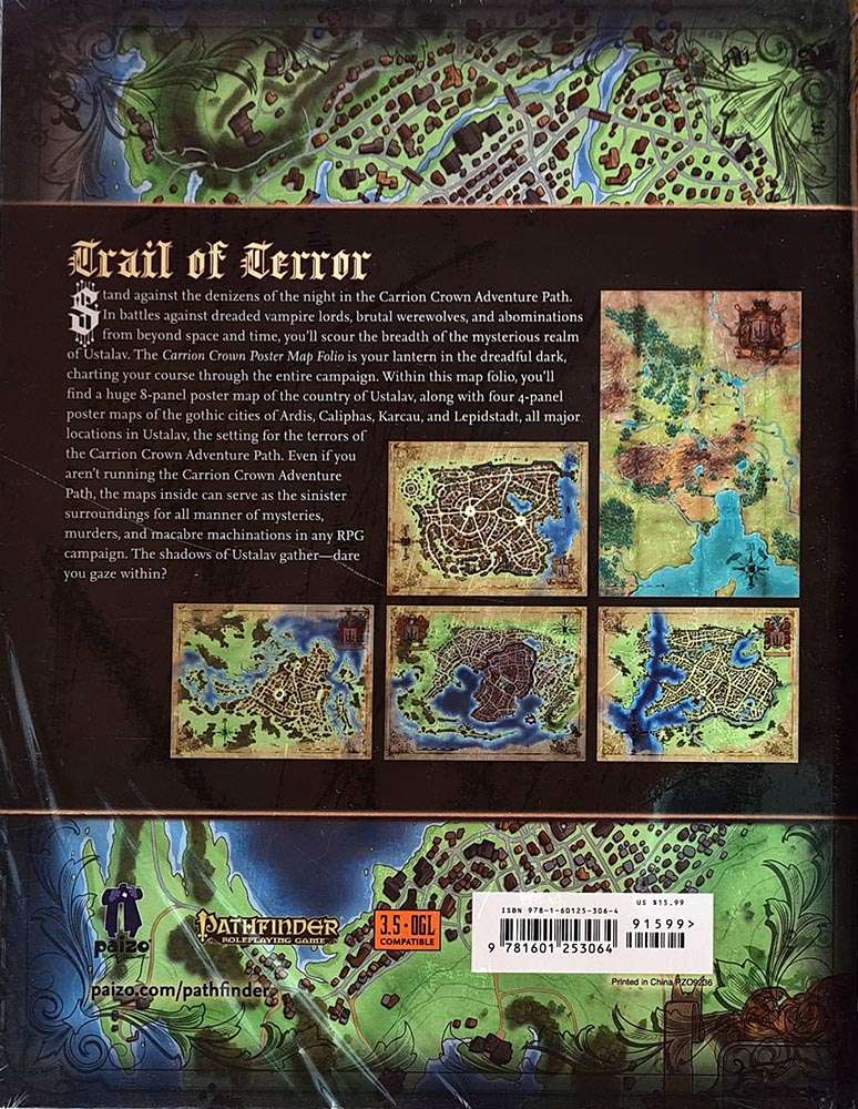 Pathfinder Campaign Setting - Carrion Crown Poster Map Folio Brand New