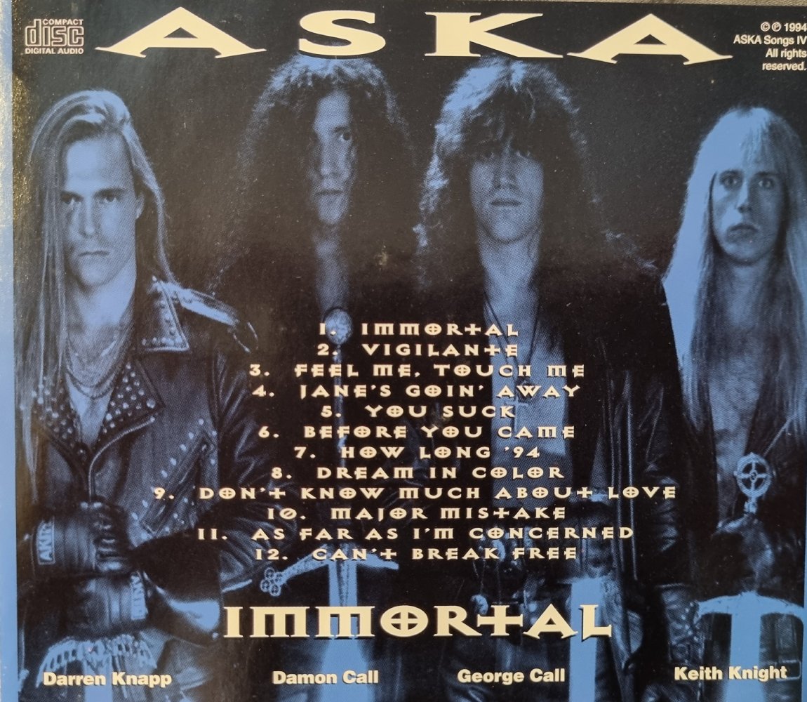 Aska - Immortal (CD) Signed by all 4 members