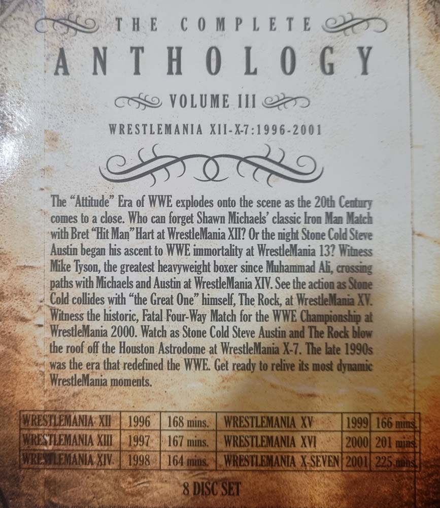 Wrestlemania The Complete Anthology 1996 -2001 Volume III (DVD)