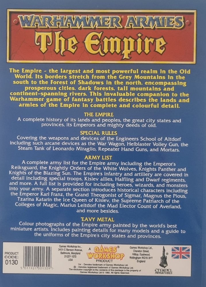 Warhammer: The Empire 4th Edition