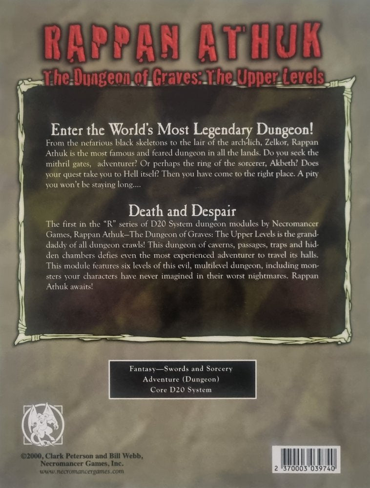 Rappan Athuk: The Dungeon of Graves - The Upper Levels R1