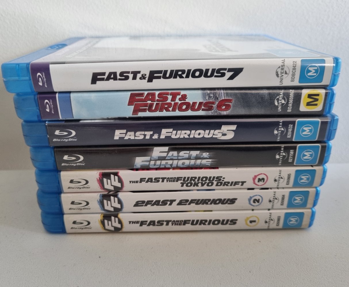 The Fast and the Furious Movie Collection 1 and 4,5,6,7,8 (Blu Ray)