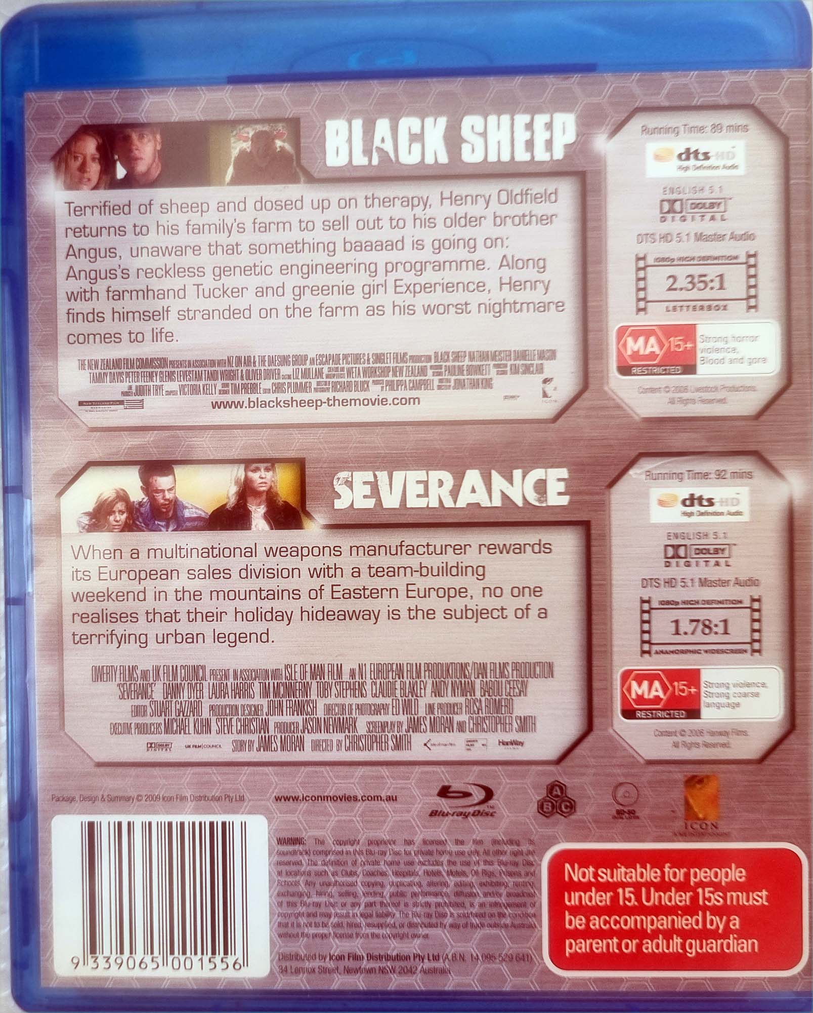 Black Sheep / Severance (Blu Ray)