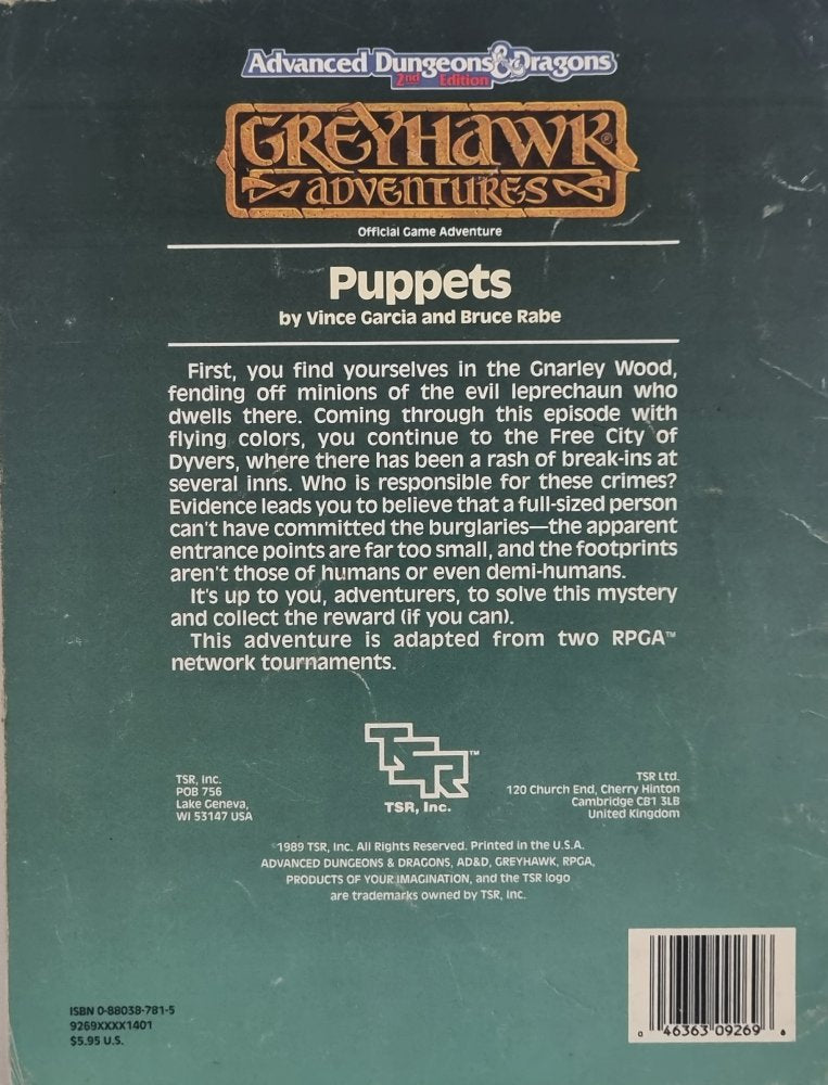 AD&D - Greyhawk Adventures Module - Puppets (WG11)