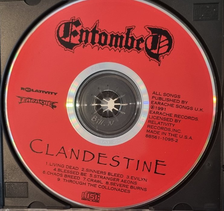 Entombed - Clandestine (CD) Original 1992 U.S Pressing