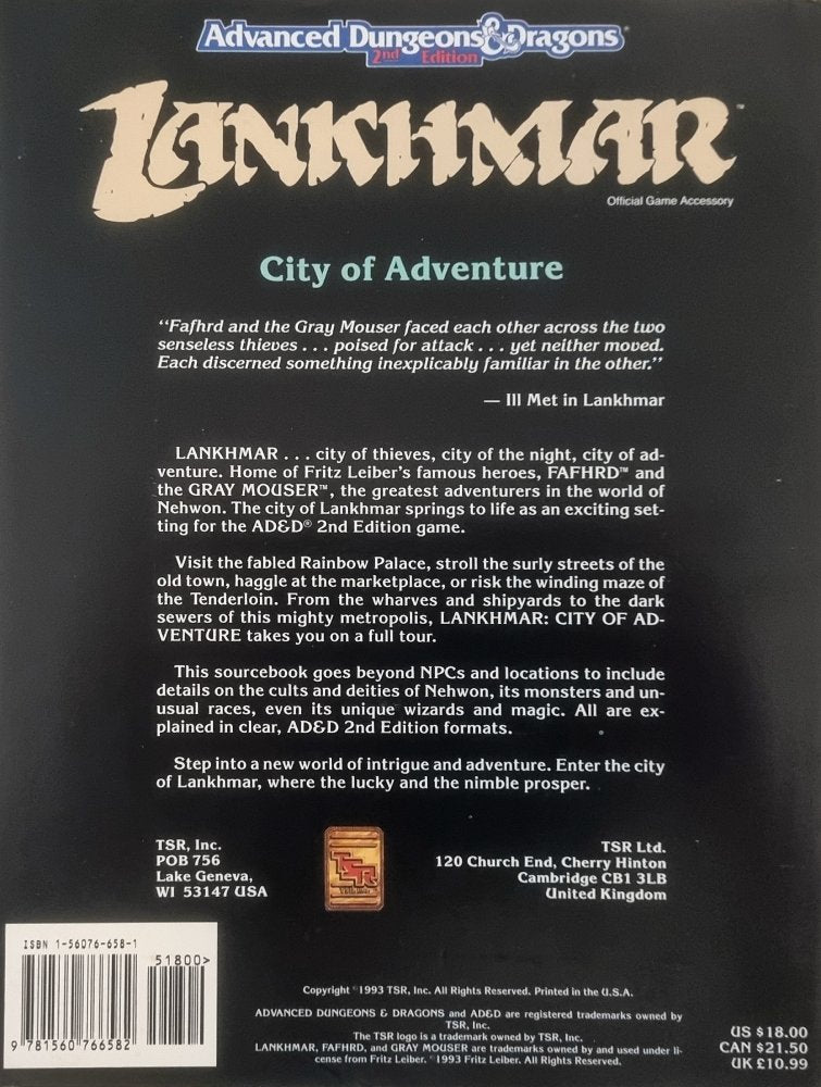 Advanced Dungeons & Dragons Module - Lankhmar City of Adventure
