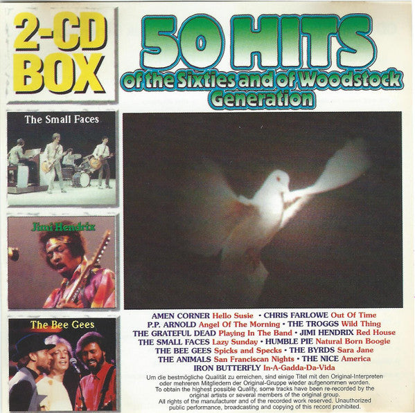 Various : 50 Hits Of The Sixties And Of Woodstock Generation (2xCD, Comp, RE)