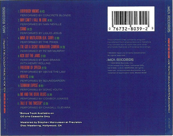 Various : Pump Up The Volume (Music From The Original Motion Picture Soundtrack) (CD, Comp)