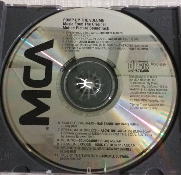 Various : Pump Up The Volume (Music From The Original Motion Picture Soundtrack) (CD, Comp)