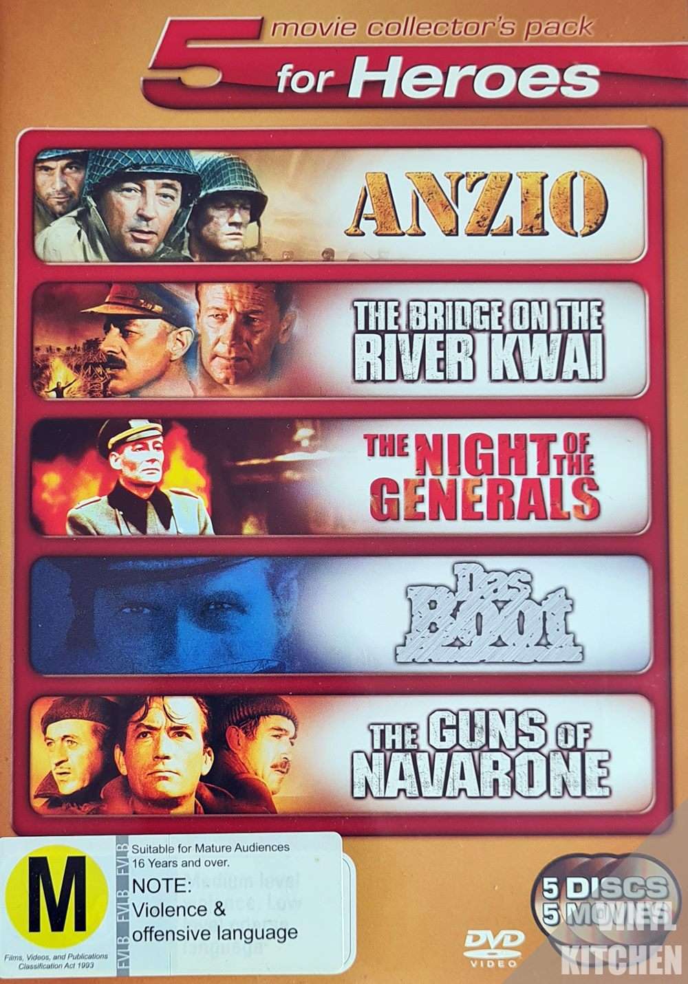 Anzio / Bridge On The­ River Kwai / Night Of The Generals / Das Boot / Guns of N