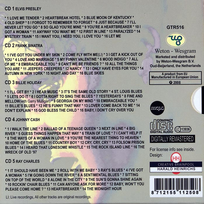 Original Legends - Presley, Cash, Charles, Sinara, Holiday (5 CD)