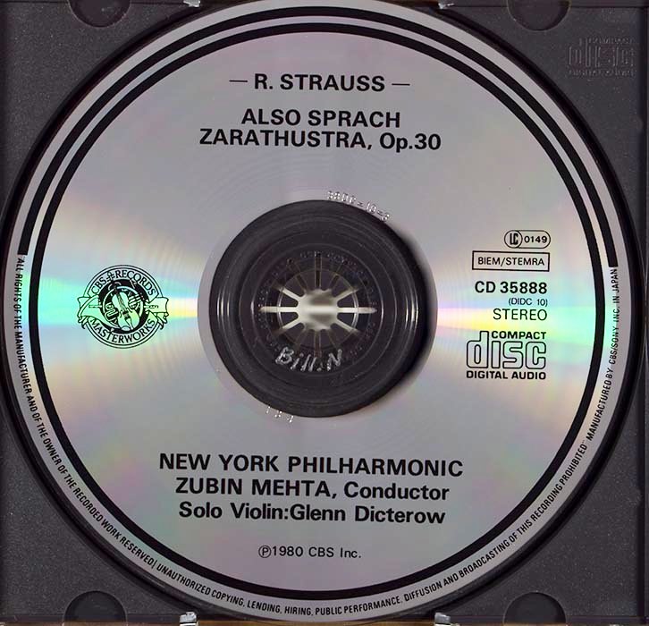 Richard Strauss - Zubin Mehta - New York Philharmonic - Also Sprach Zarathustra (CD)