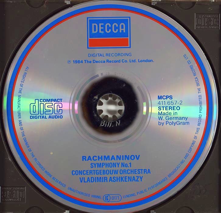 Rachmaninov - Concertgebouw Orchestra, Vladimir Ashkenazy - Symphony No.1 (CD)