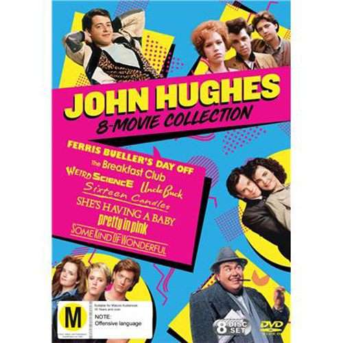 John Hughes 8 Movie Collection - Ferris Bueller/Breakfast Club/Weird Science...