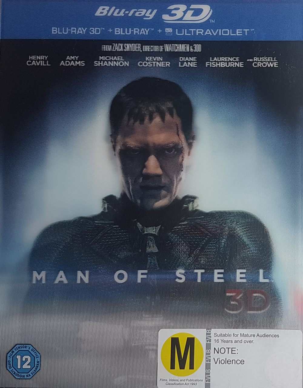 Man of Steel 3D/2D Lenticular Cover Blu Ray