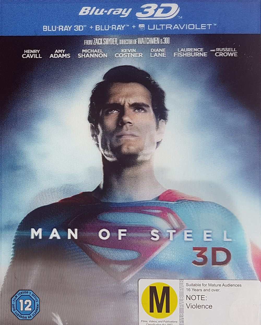 Man of Steel 3D/2D Lenticular Cover Blu Ray