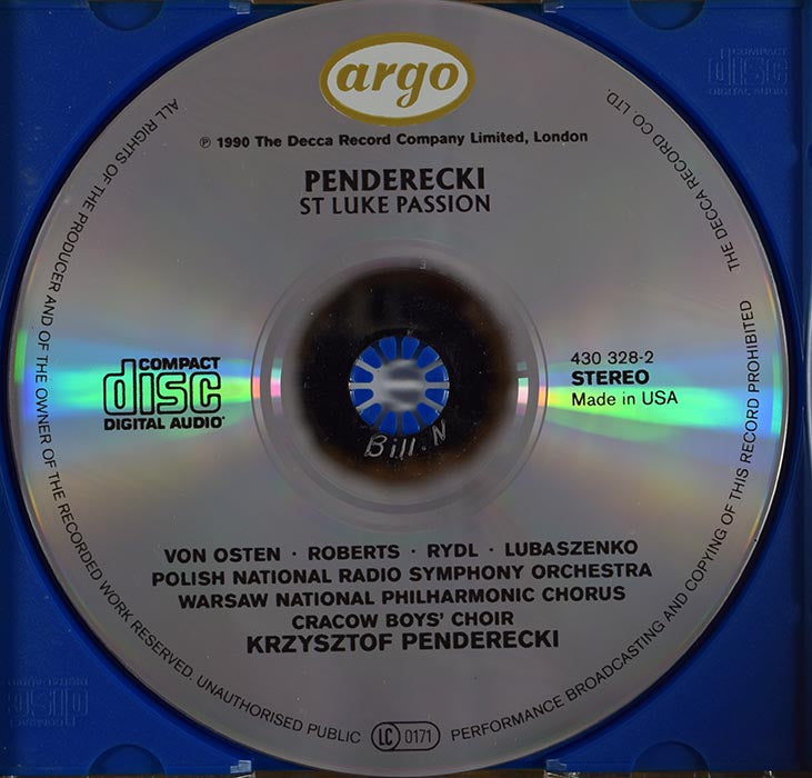 Penderecki - St Luke Passion (CD)