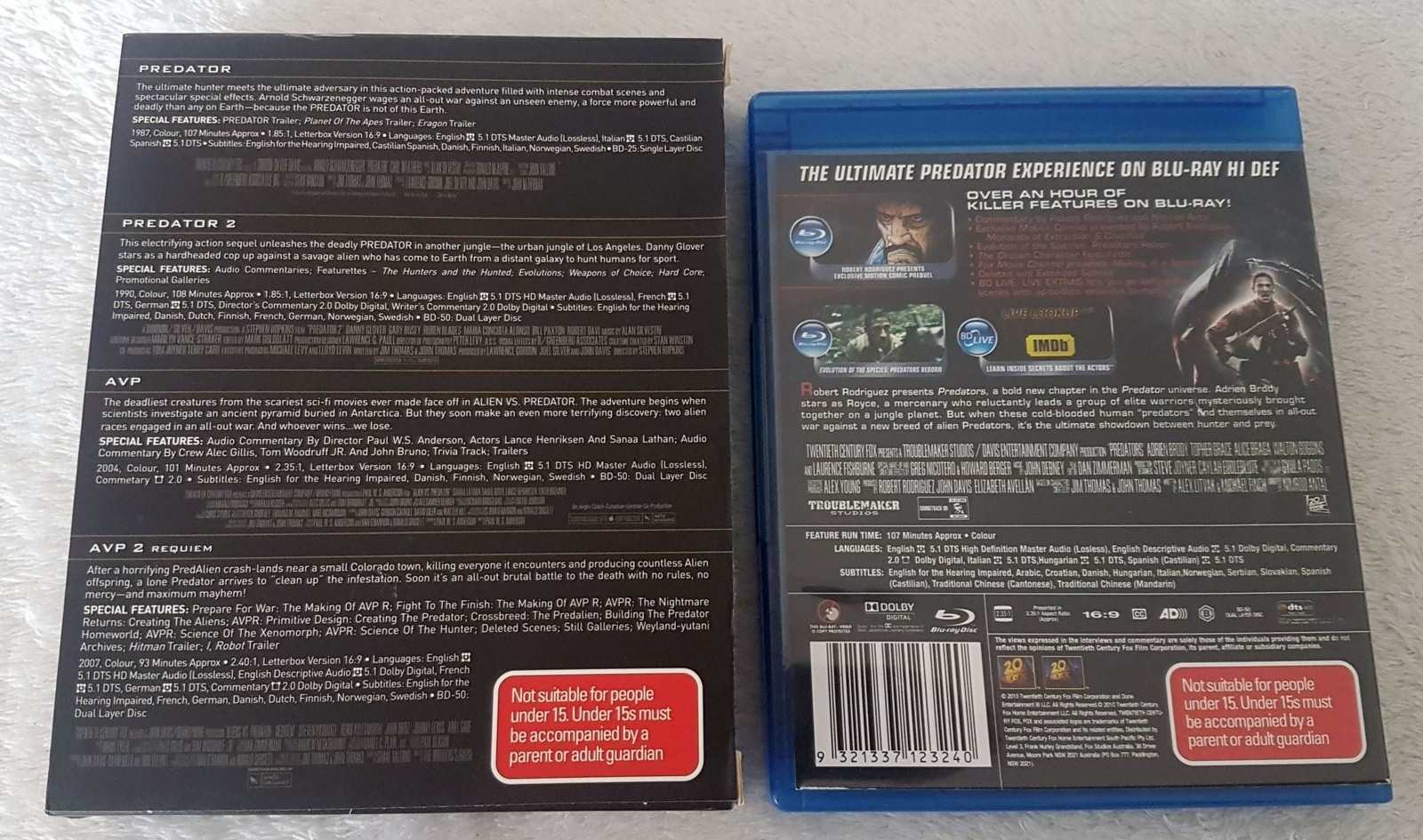 AVP 1 & 2 / Predator 1 & 2 & Predators Blu Ray