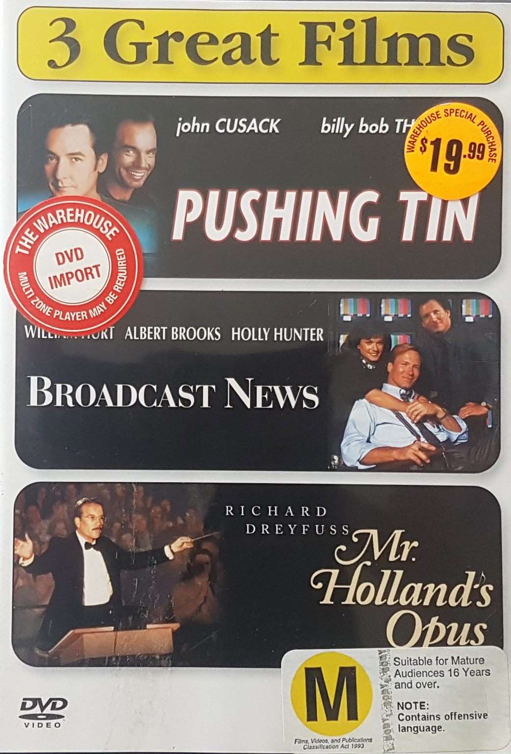 Pushing Tin / Broadcast News / Mr. Holland's Opus Region free