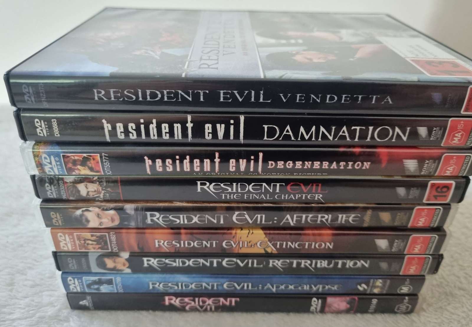 Resident Evil Complete Movie Series & 3 Spin offs