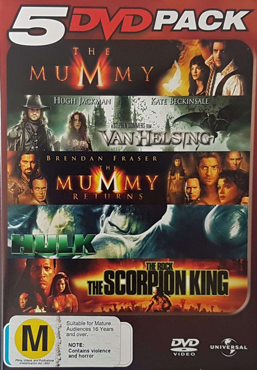 The Mummy / Van Helsing / The Mummy Returns / Hulk / The Scorpion King