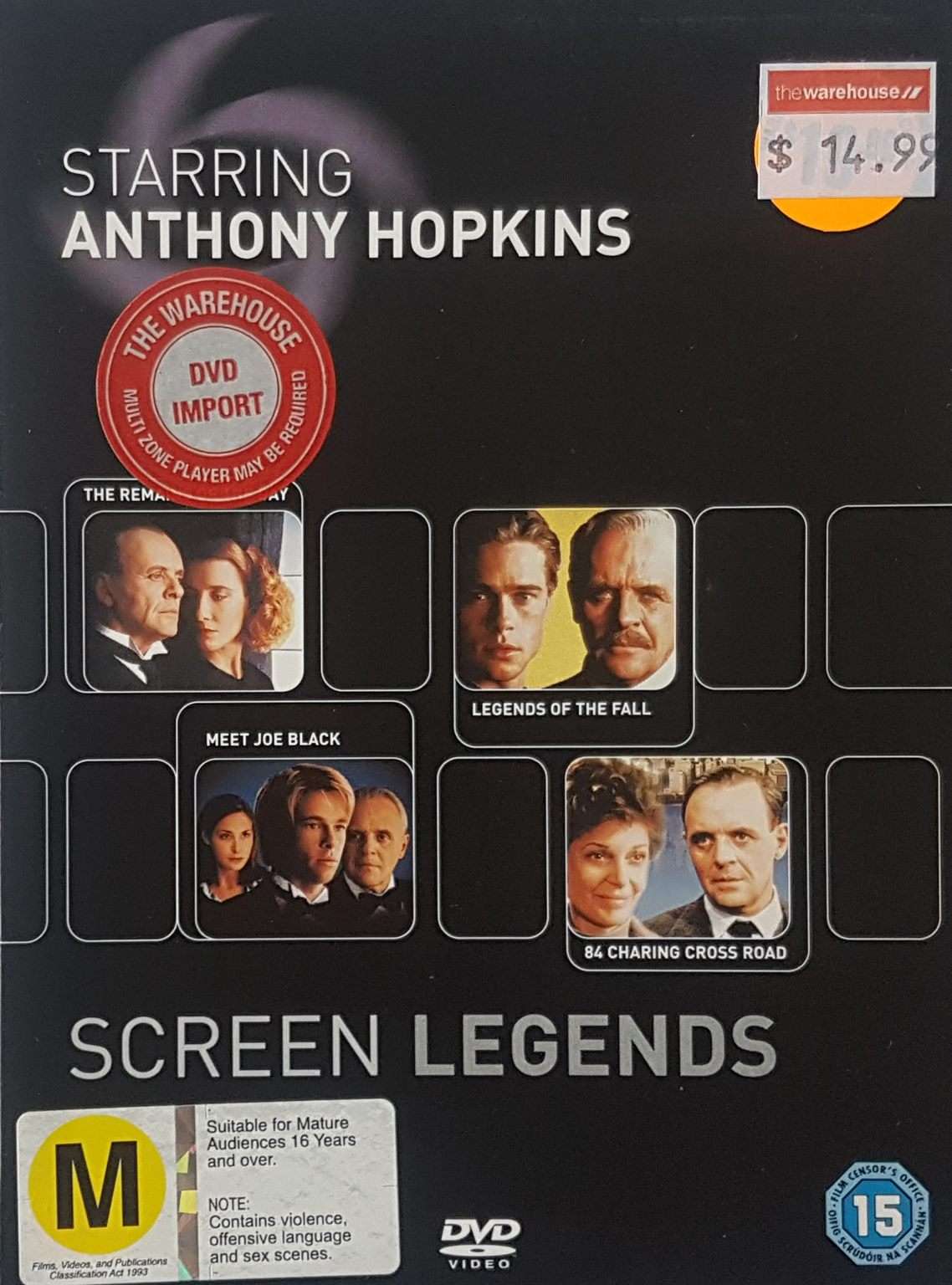 The Remains of the Day / Legends of the Fall / Meet Joe Black / 84 Charing Cross