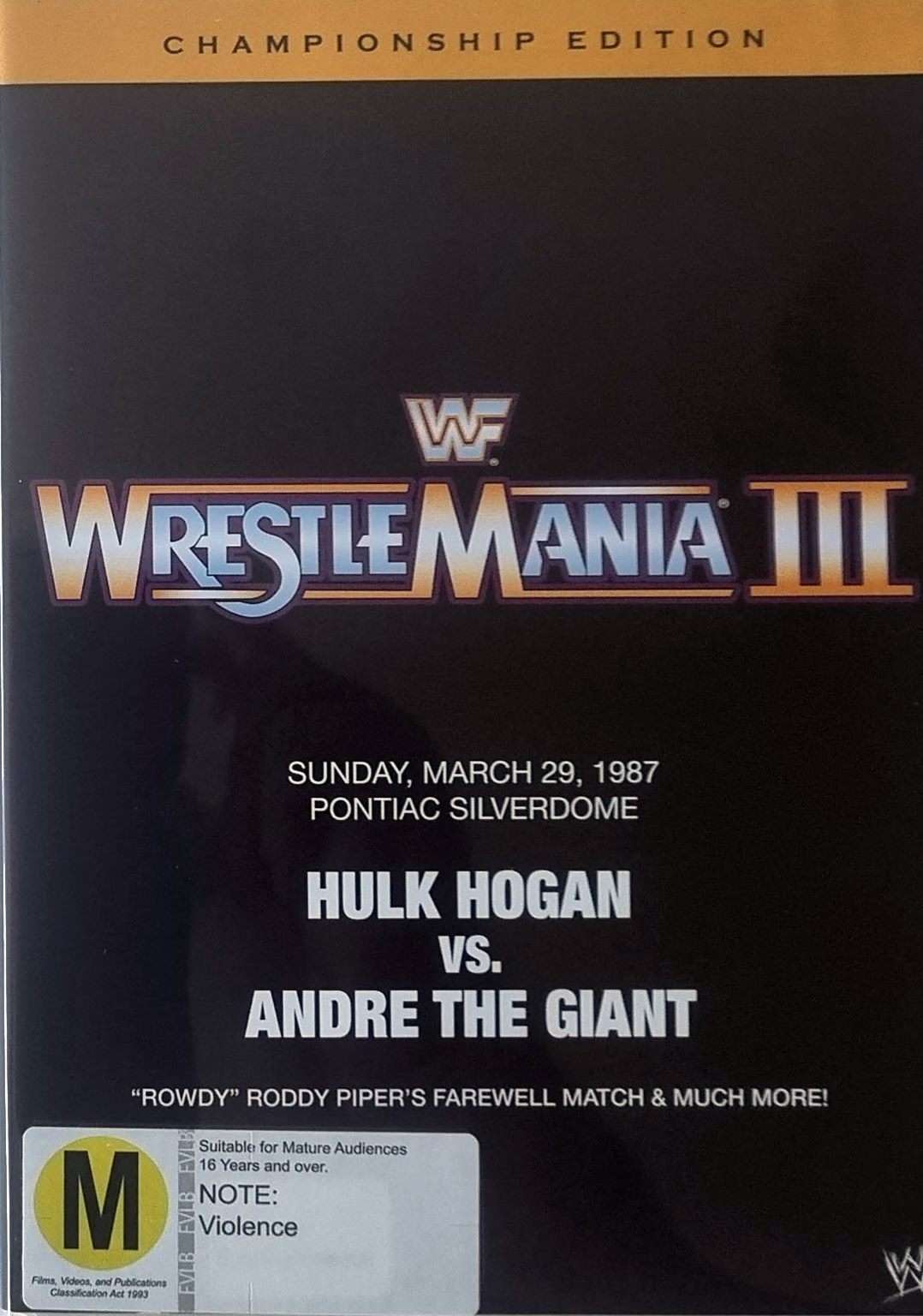 WWF Wrestlemania III Championship 2 Disc Edition