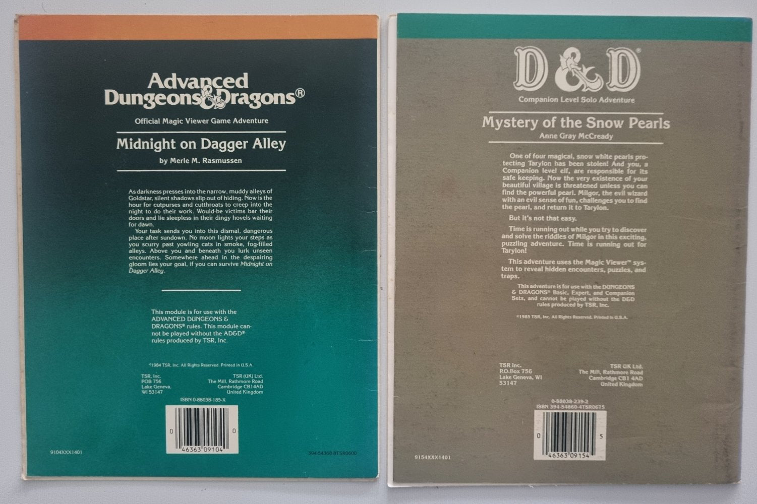 AD&D Modules - Midnight on Dagger Alley / Mystery of the Snow Pearls - Vinyl Kitchen