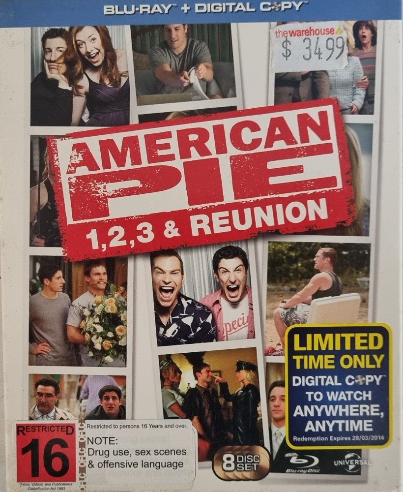 American Pie 1, 2, 3 & Reunion - 1999 (Blu Ray) - Vinyl Kitchen
