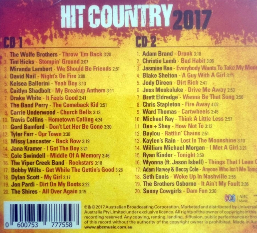 Hit Country 2017 (2 CD)