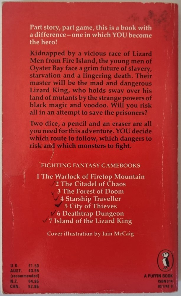 Fighting Fantasy - Island of the Lizard King - Ian Livingstone - Vinyl Kitchen