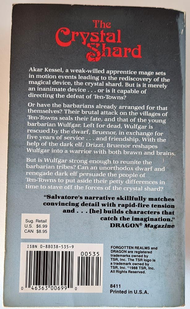 Forgotten Realms: The Crystal Shard - Icewind Dale Trilogy - Book 1 - Vinyl Kitchen