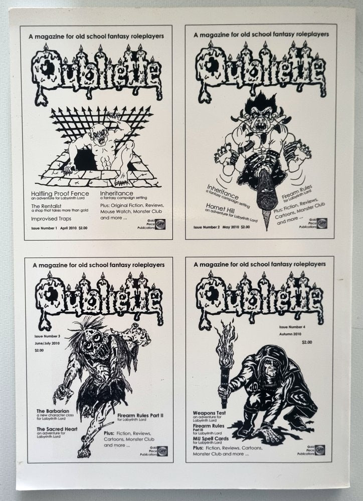 Oubliette Issues 1 - 4 Compilation (Old School RPG Magazine) - Vinyl Kitchen