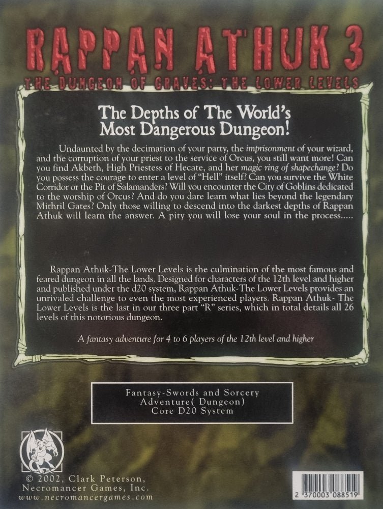Rappan Athuk 3: The Dungeon of Graves - The Lower Levels R3 - Vinyl Kitchen