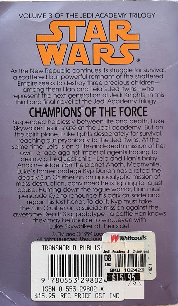 Star Wars: Champions of the Force - Vol 3 of the Jedi Academy Trilogy - Vinyl Kitchen