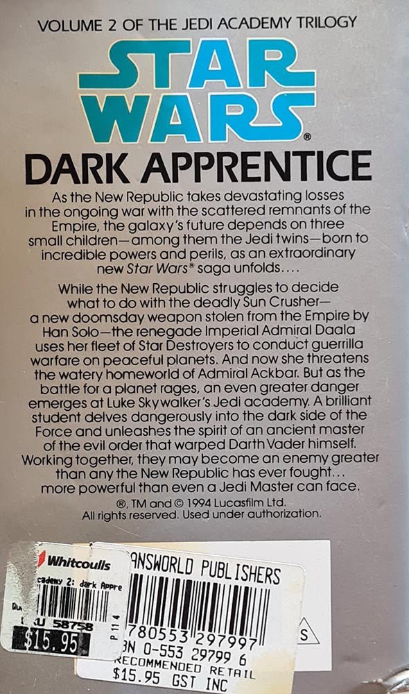 Star Wars: Dark Apprentice - Volume 2 of the Jedi Academy Trilogy - Vinyl Kitchen