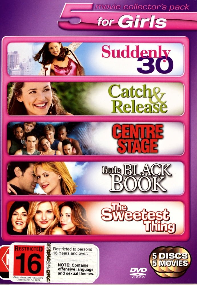 Suddenly 30 / Catch & Release / Centre Stage / Little Black Book / The Sweetest Thing - 2004 (DVD) - Vinyl Kitchen